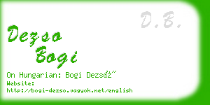 dezso bogi business card